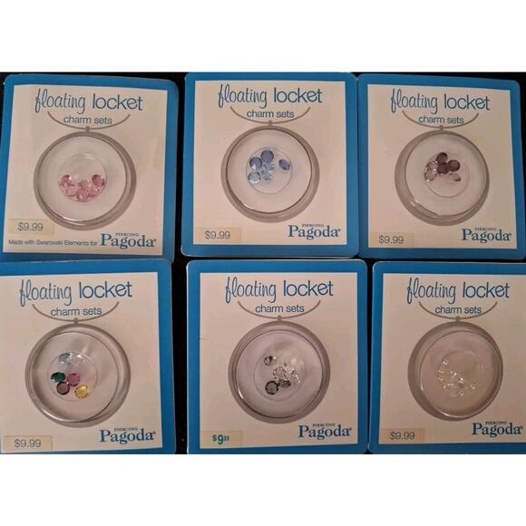 Pagoda Live, Laugh, Love Floating Locket HEART Sequin Pendant 20" Chain CHOOSE - Picture 4 of 4